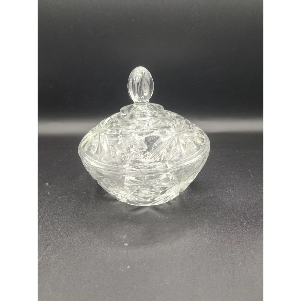 Vintage‎ Anchor Hocking Glass Star of David Covered Candy Dish Bowl